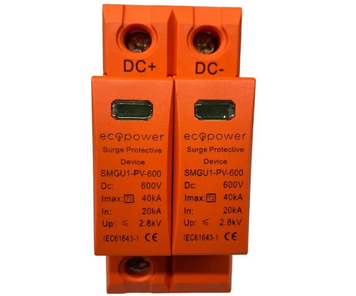 Etek: DC 2P Surge Protection Device Type-PV 600VDC 20KA (EKU5-T2-20PV-2M600)